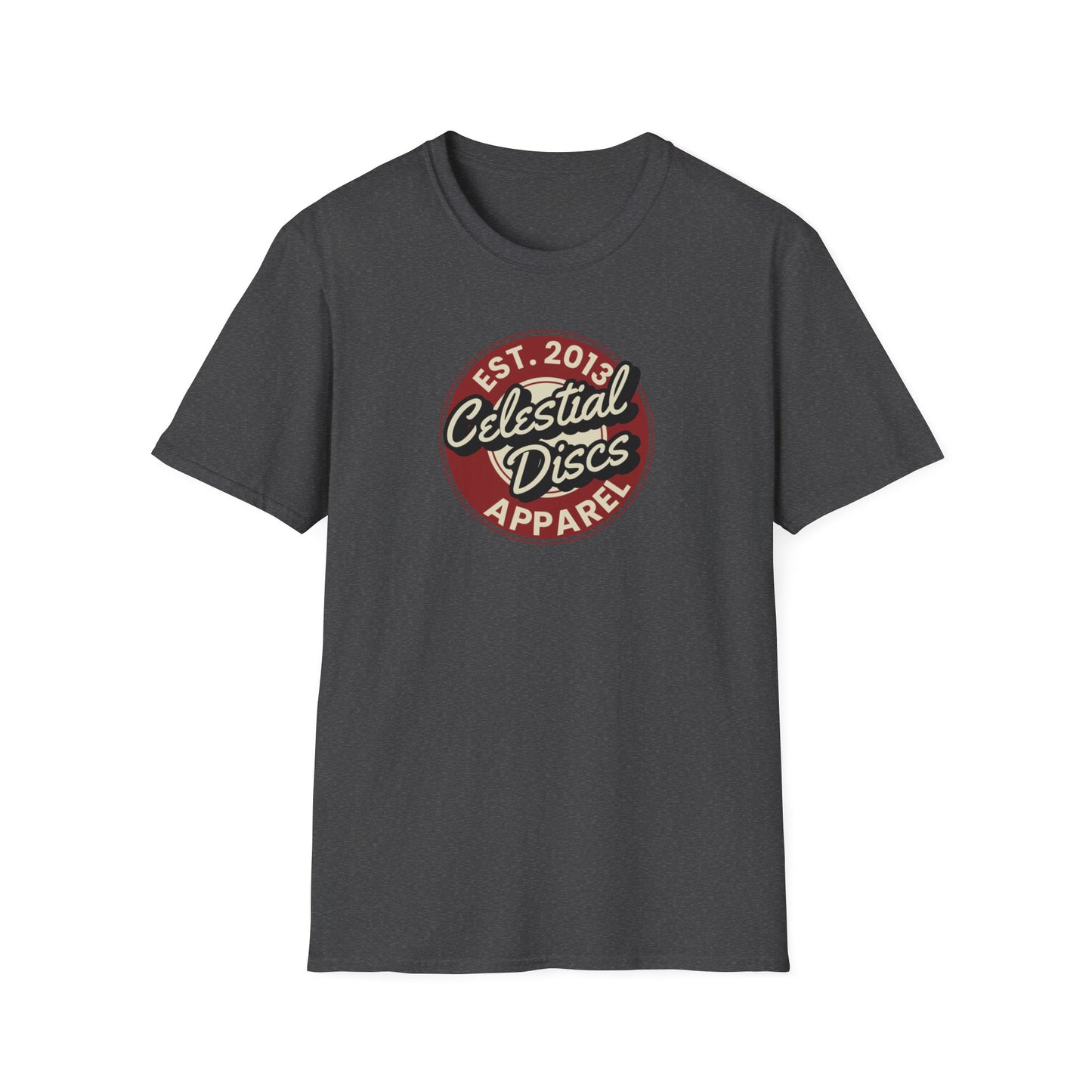 Round Apparel Logo Established 2013 Disc Golf Apparel Softstyle T-Shirt by Celestial