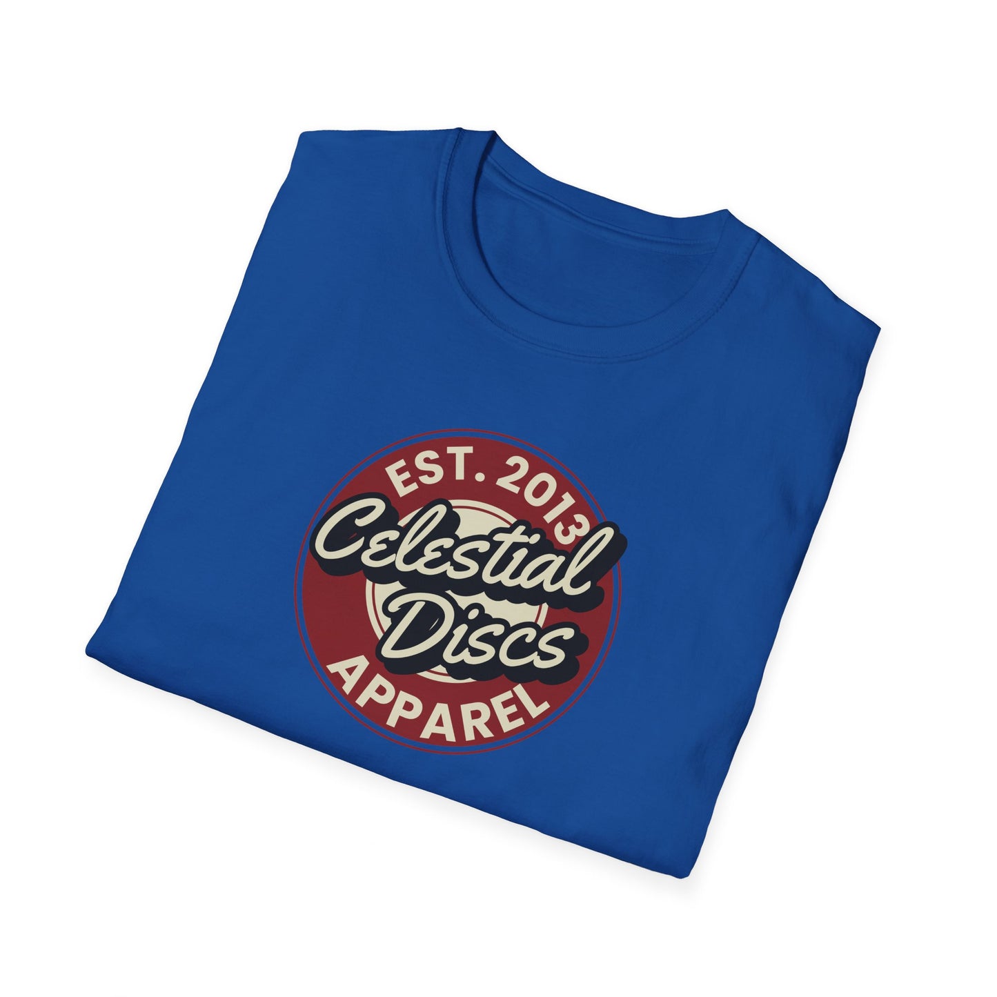 Round Apparel Logo Established 2013 Disc Golf Apparel Softstyle T-Shirt by Celestial