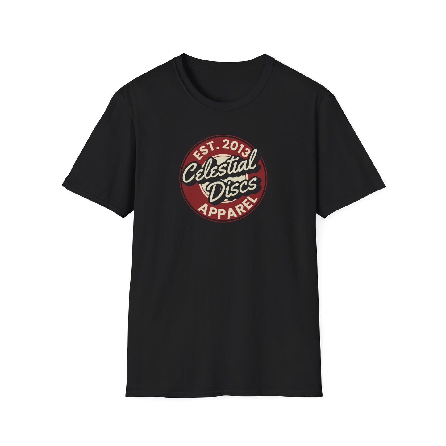 Round Apparel Logo Established 2013 Disc Golf Apparel Softstyle T-Shirt by Celestial