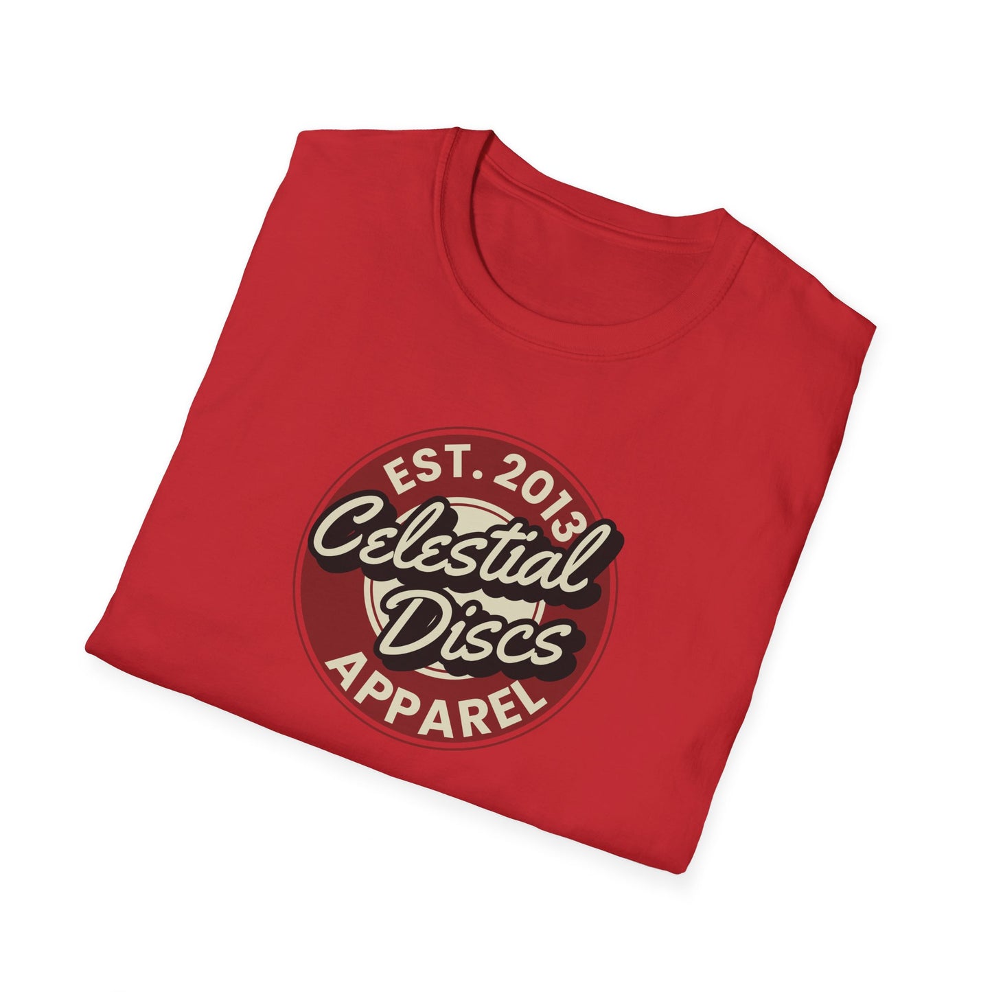 Round Apparel Logo Established 2013 Disc Golf Apparel Softstyle T-Shirt by Celestial
