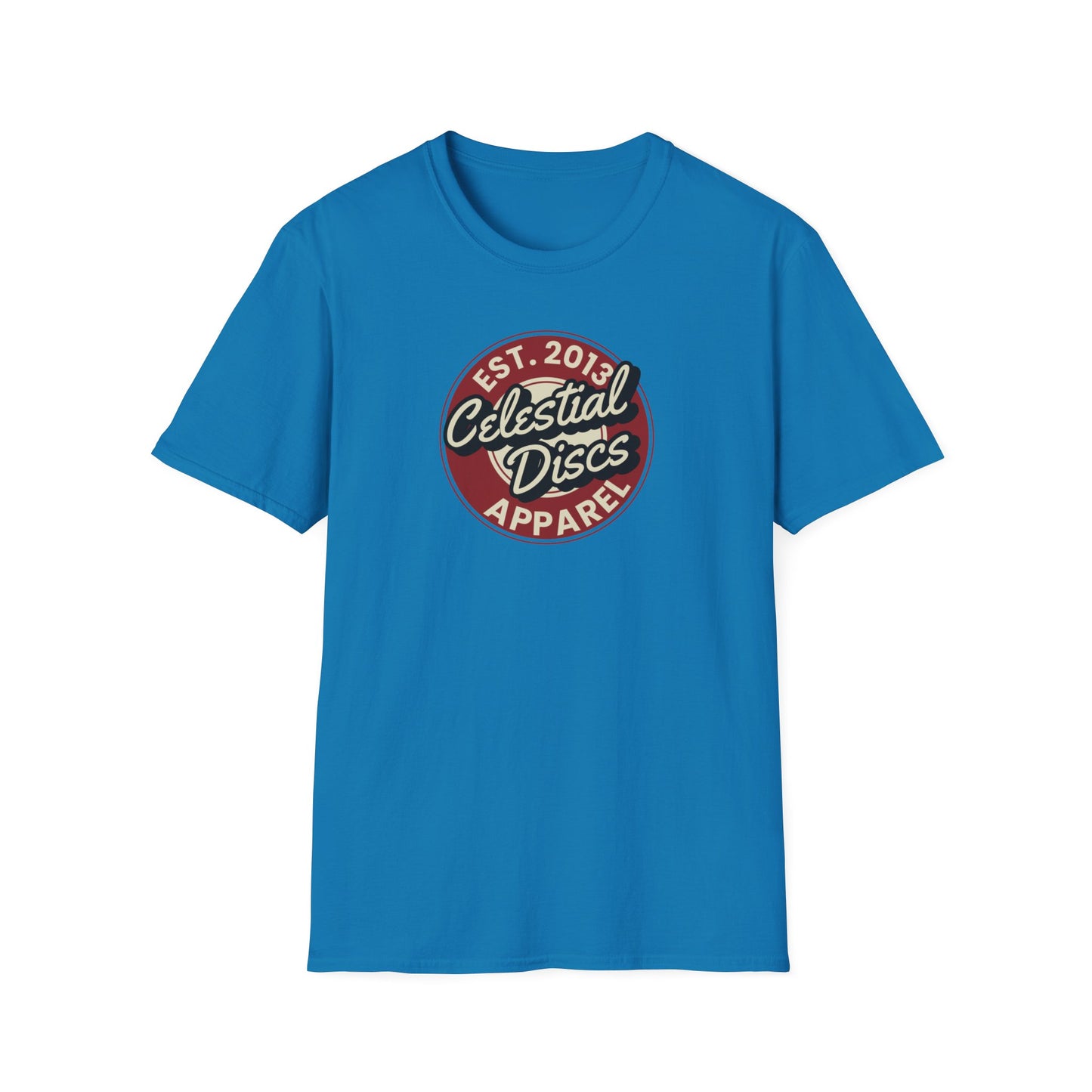 Round Apparel Logo Established 2013 Disc Golf Apparel Softstyle T-Shirt by Celestial