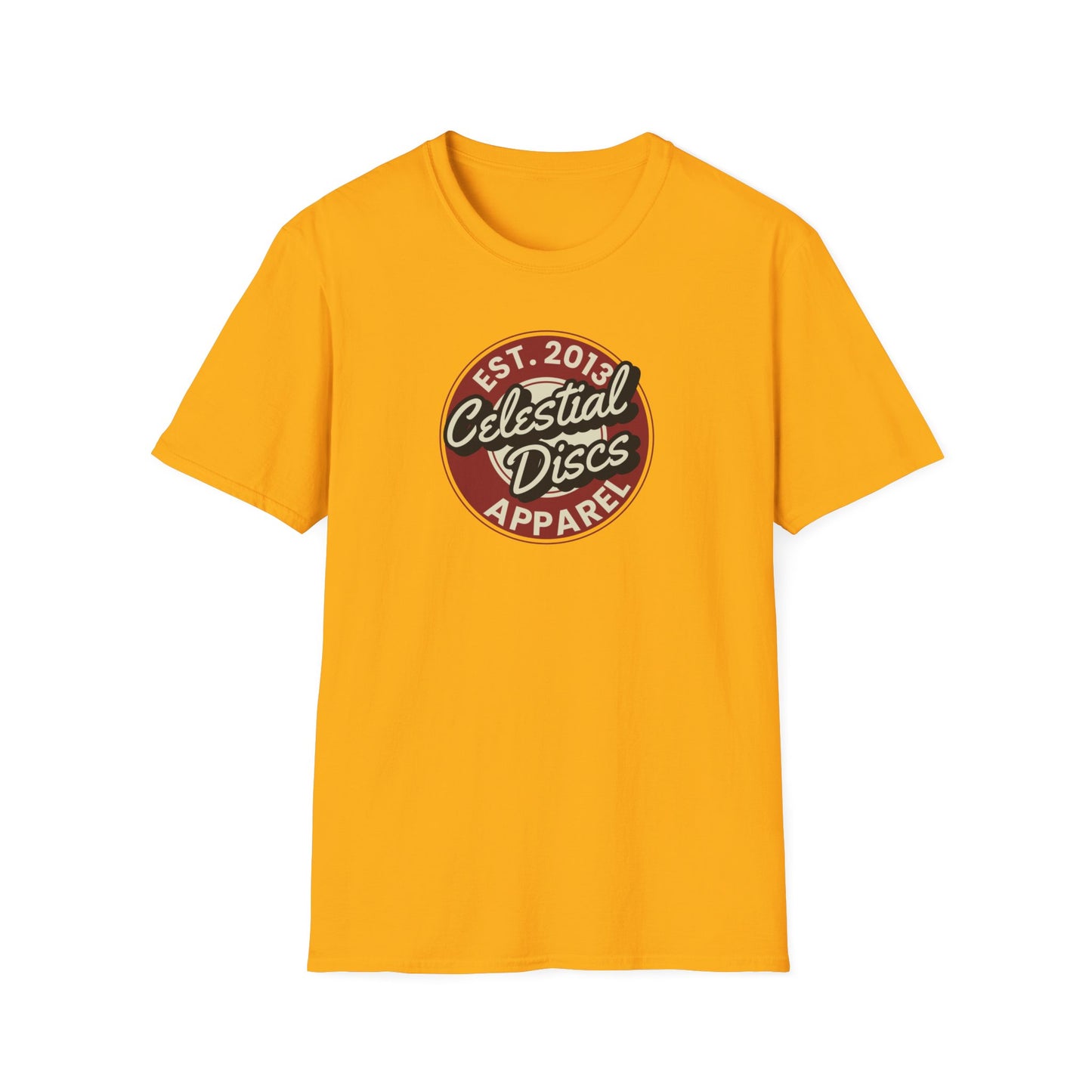 Round Apparel Logo Established 2013 Disc Golf Apparel Softstyle T-Shirt by Celestial