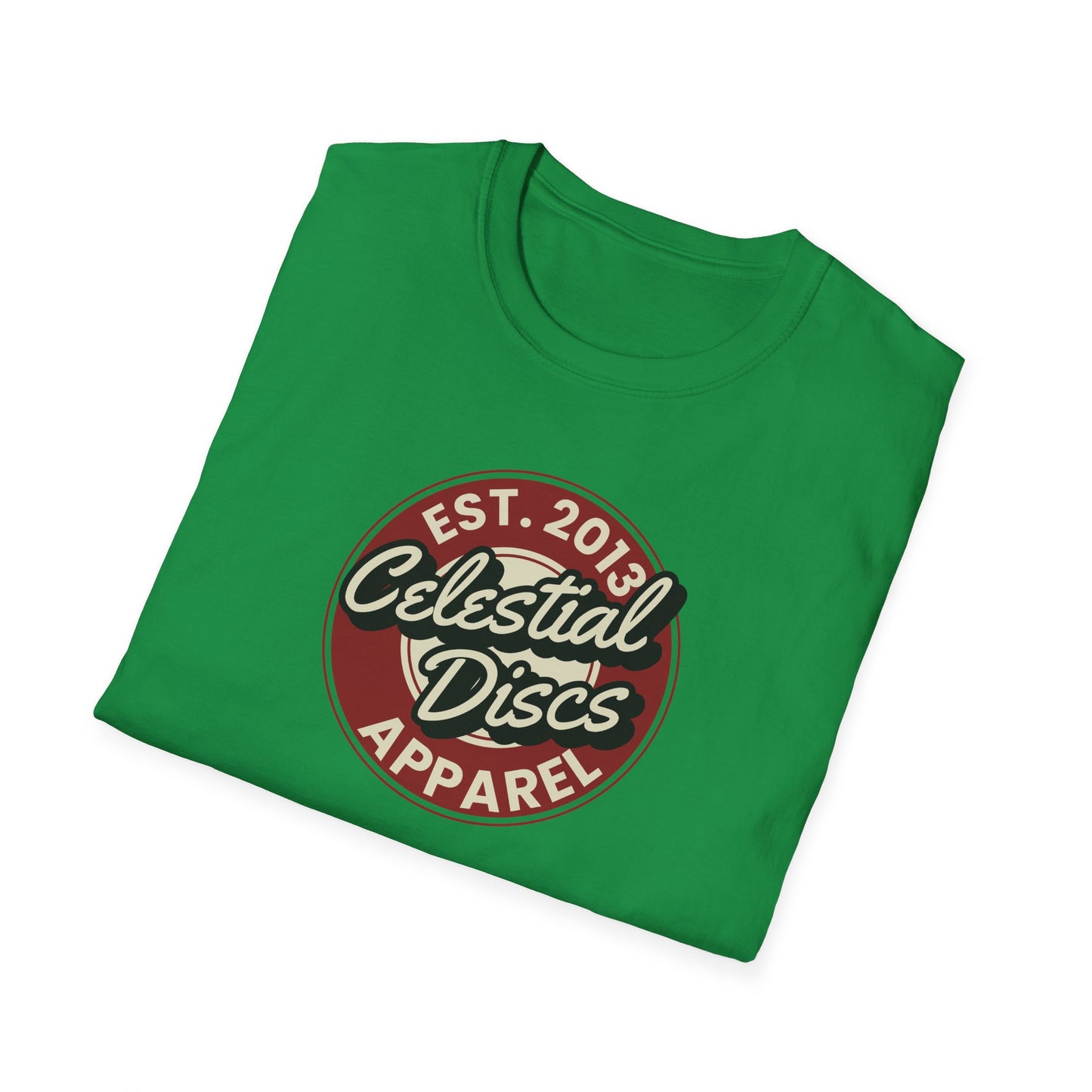 Round Apparel Logo Established 2013 Disc Golf Apparel Softstyle T-Shirt by Celestial
