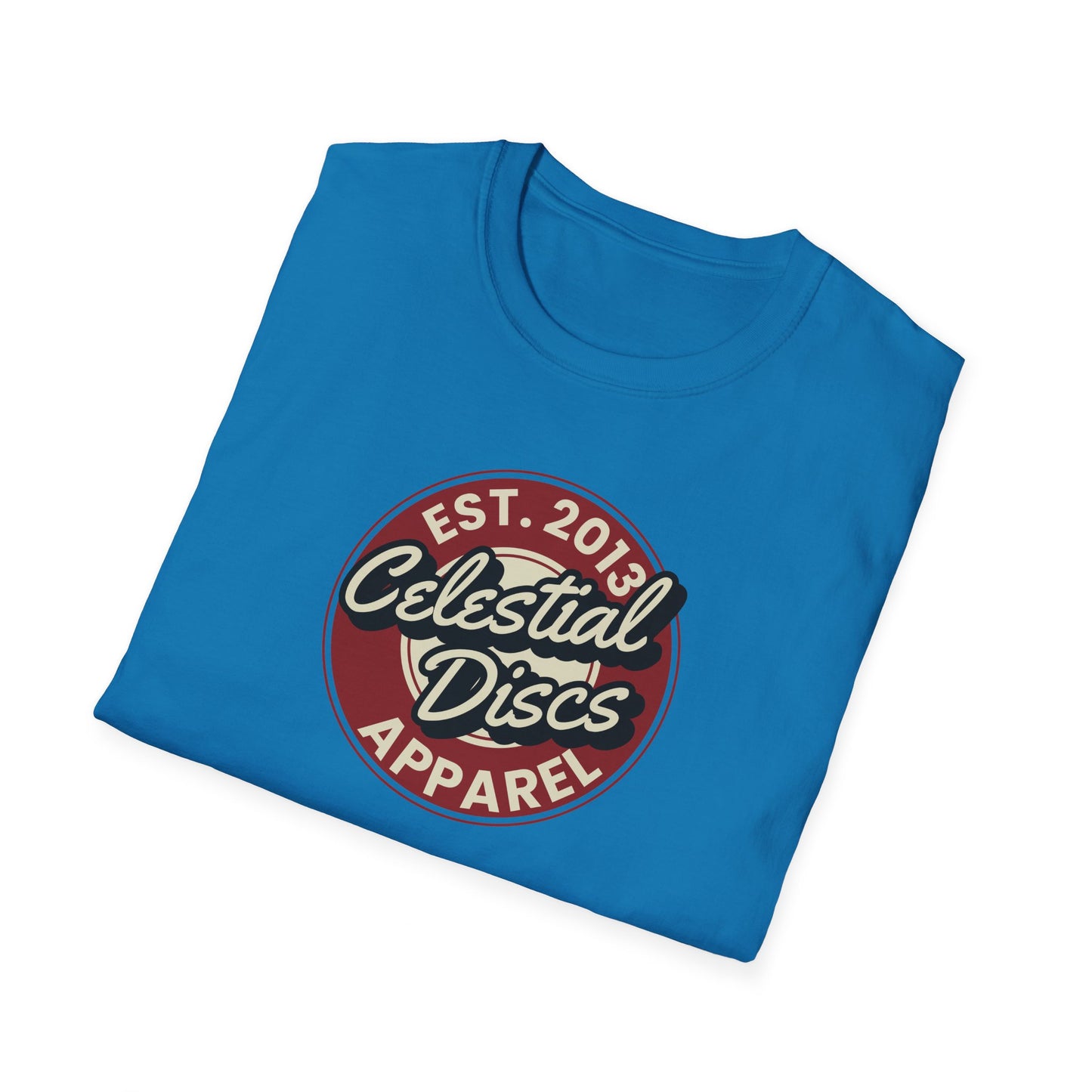 Round Apparel Logo Established 2013 Disc Golf Apparel Softstyle T-Shirt by Celestial