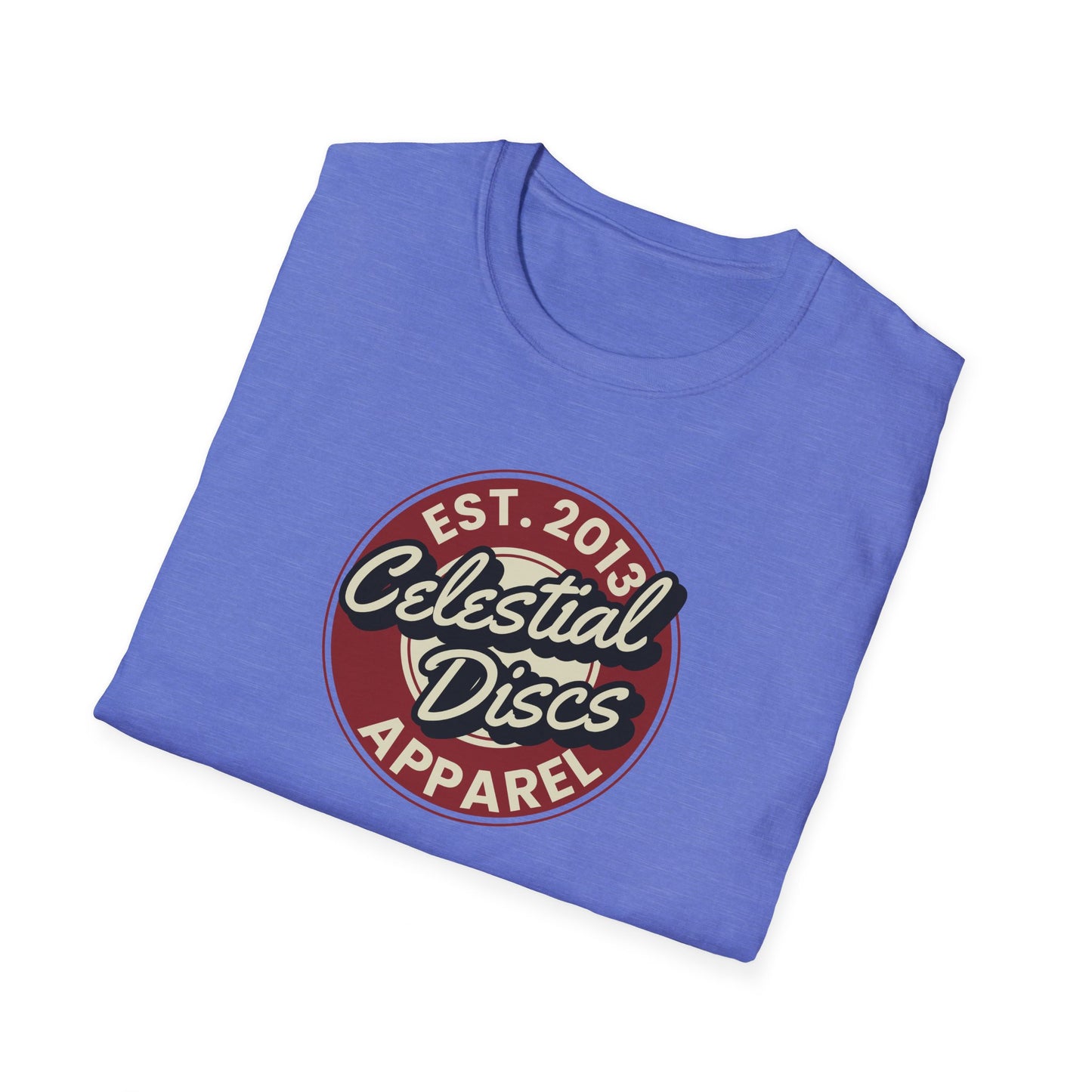 Round Apparel Logo Established 2013 Disc Golf Apparel Softstyle T-Shirt by Celestial