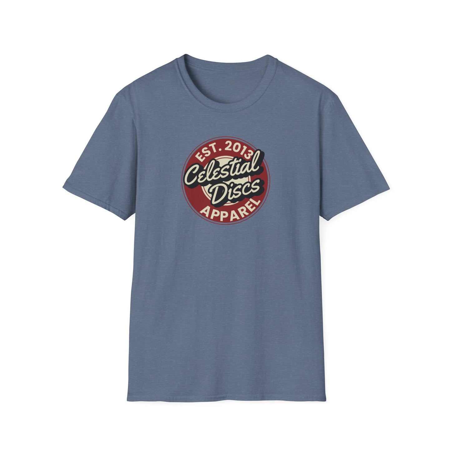 Round Apparel Logo Established 2013 Disc Golf Apparel Softstyle T-Shirt by Celestial