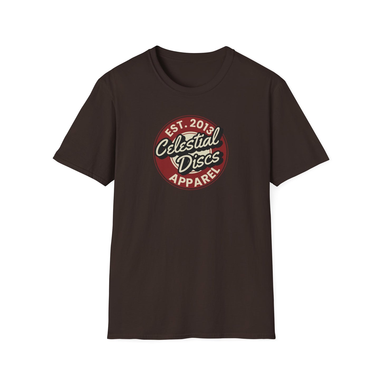 Round Apparel Logo Established 2013 Disc Golf Apparel Softstyle T-Shirt by Celestial