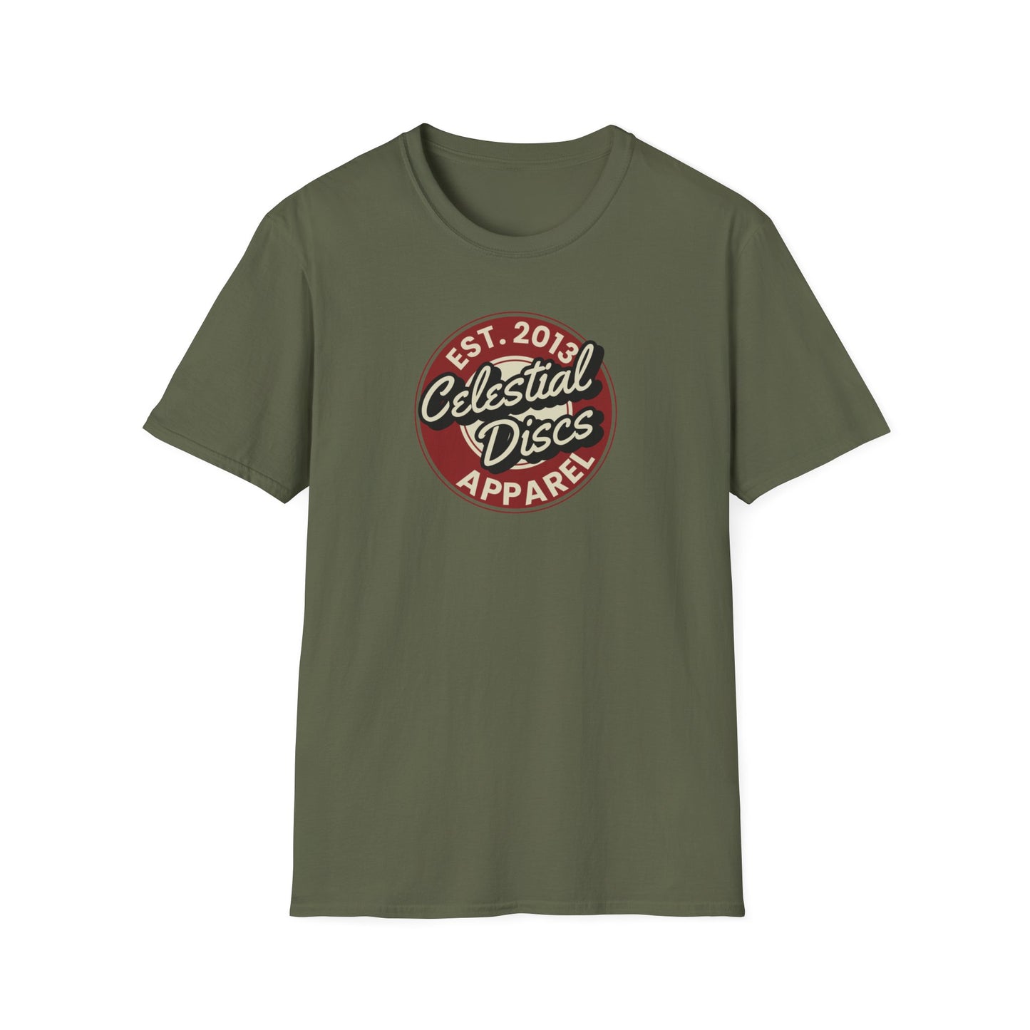 Round Apparel Logo Established 2013 Disc Golf Apparel Softstyle T-Shirt by Celestial
