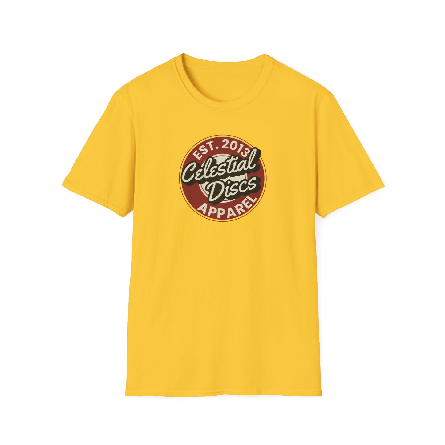 Round Apparel Logo Established 2013 Disc Golf Apparel Softstyle T-Shirt by Celestial