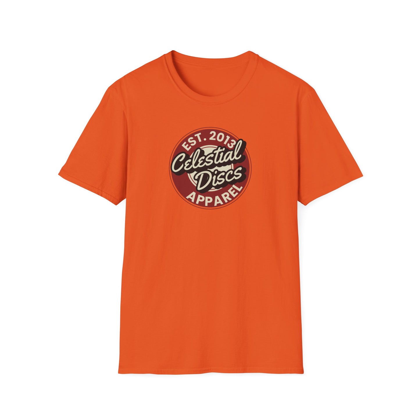 Round Apparel Logo Established 2013 Disc Golf Apparel Softstyle T-Shirt by Celestial