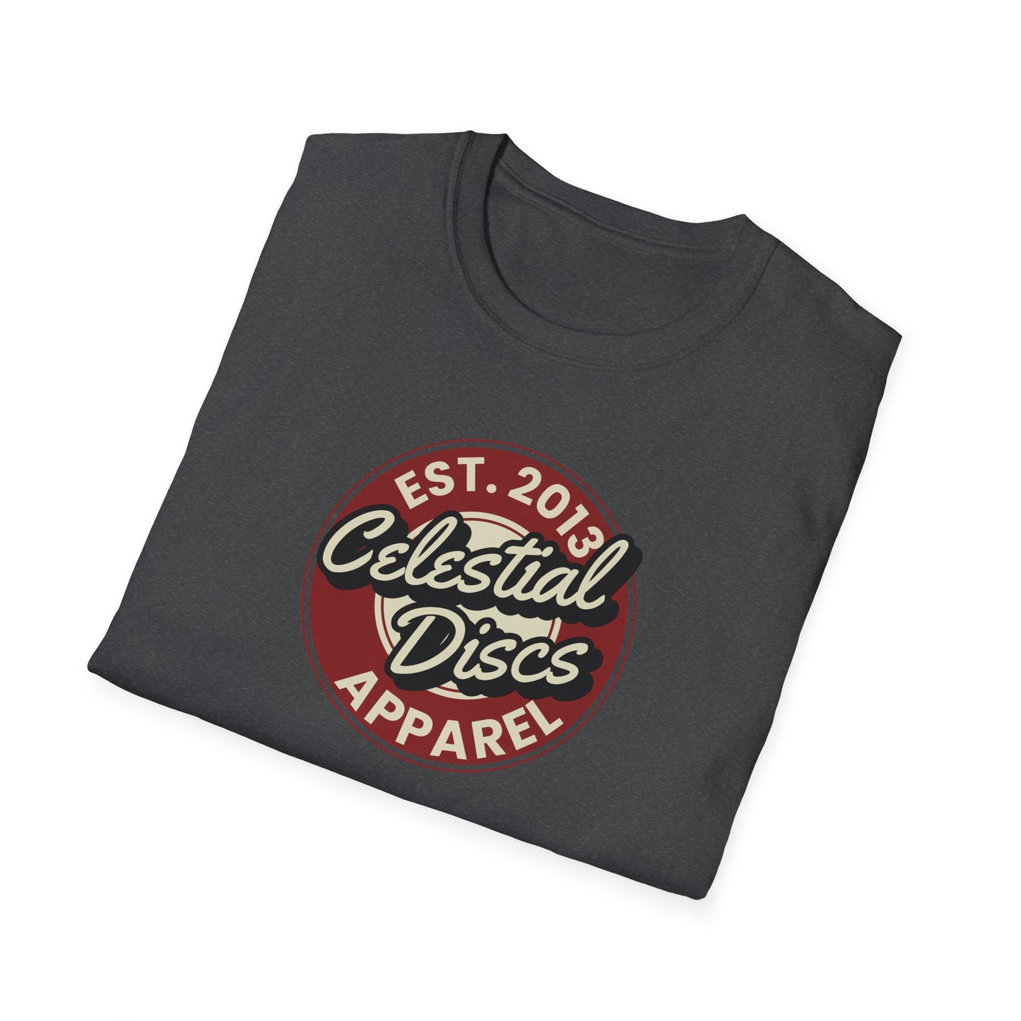 Round Apparel Logo Established 2013 Disc Golf Apparel Softstyle T-Shirt by Celestial