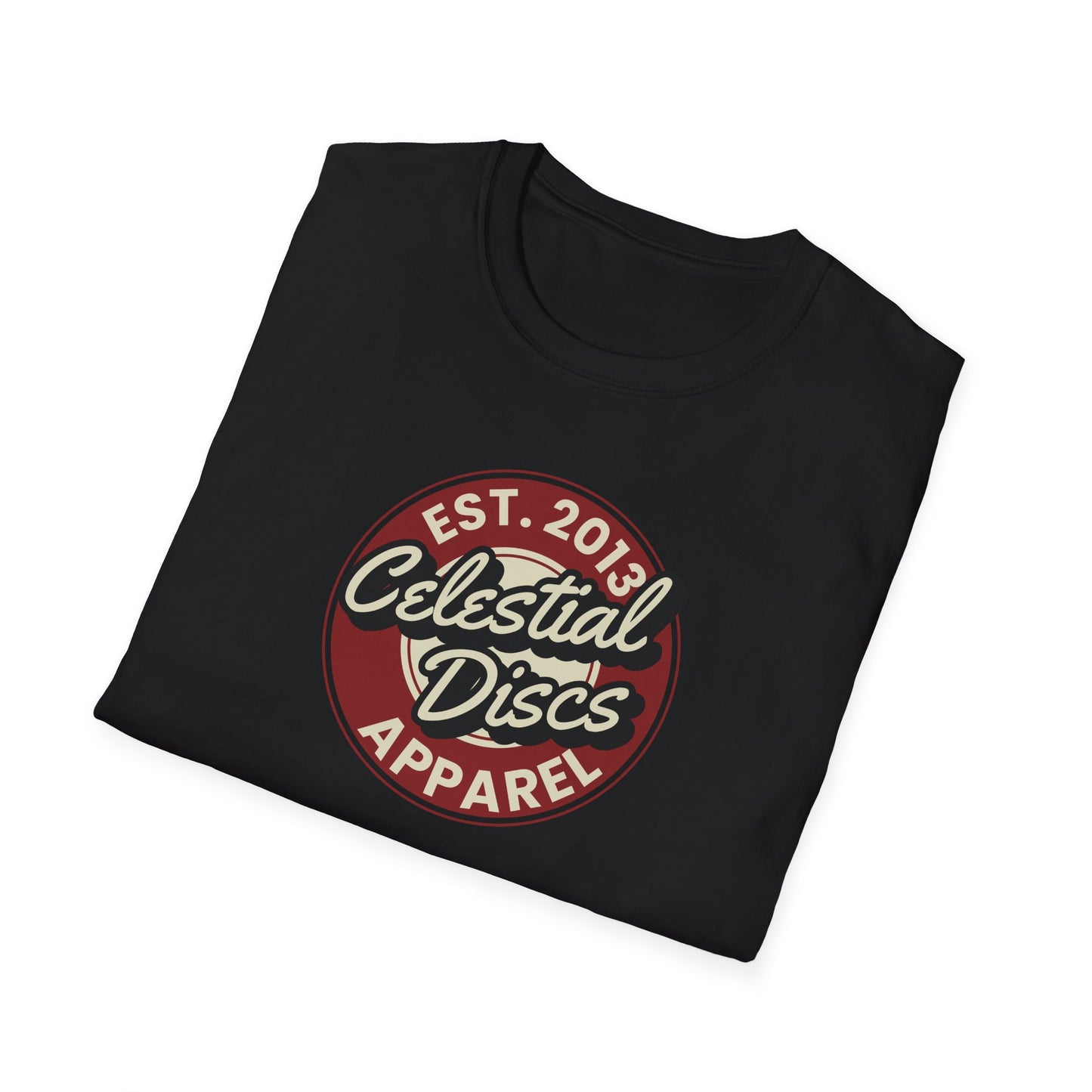 Round Apparel Logo Established 2013 Disc Golf Apparel Softstyle T-Shirt by Celestial