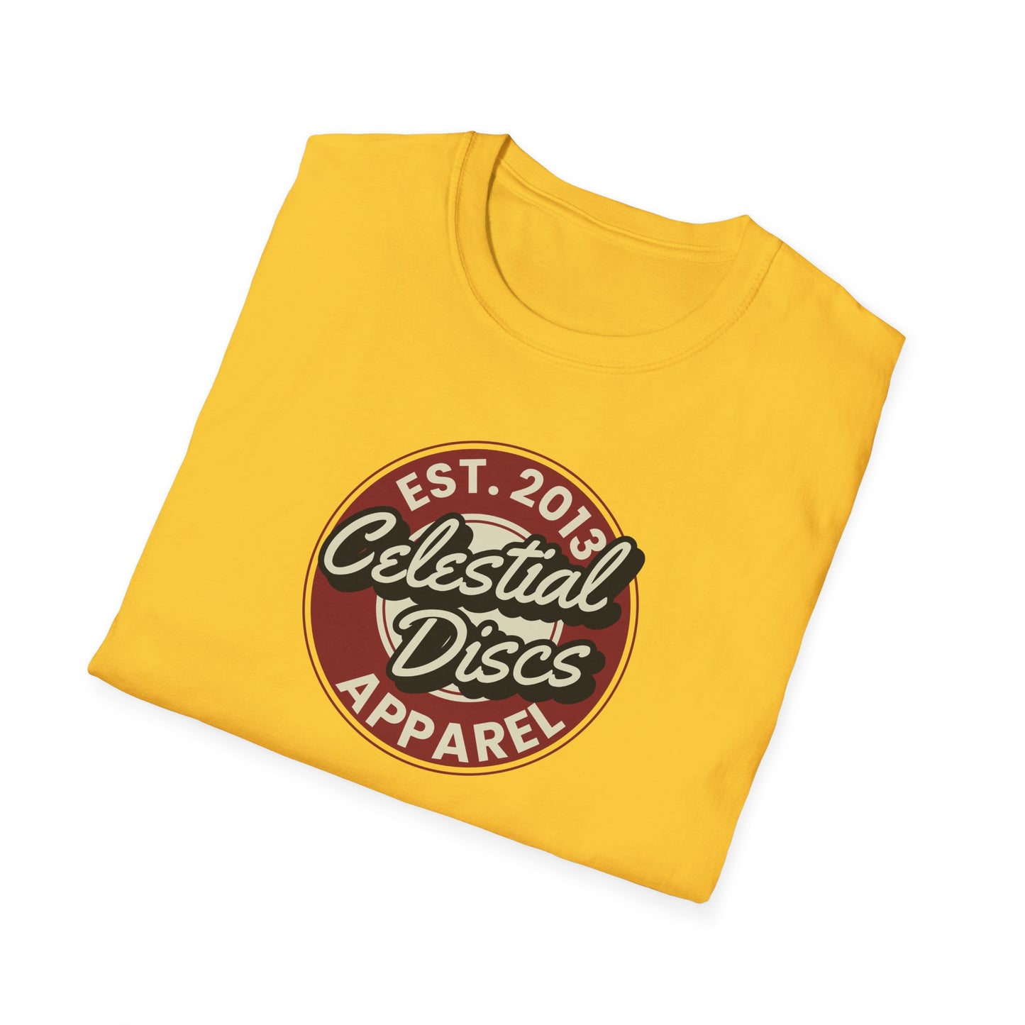 Round Apparel Logo Established 2013 Disc Golf Apparel Softstyle T-Shirt by Celestial