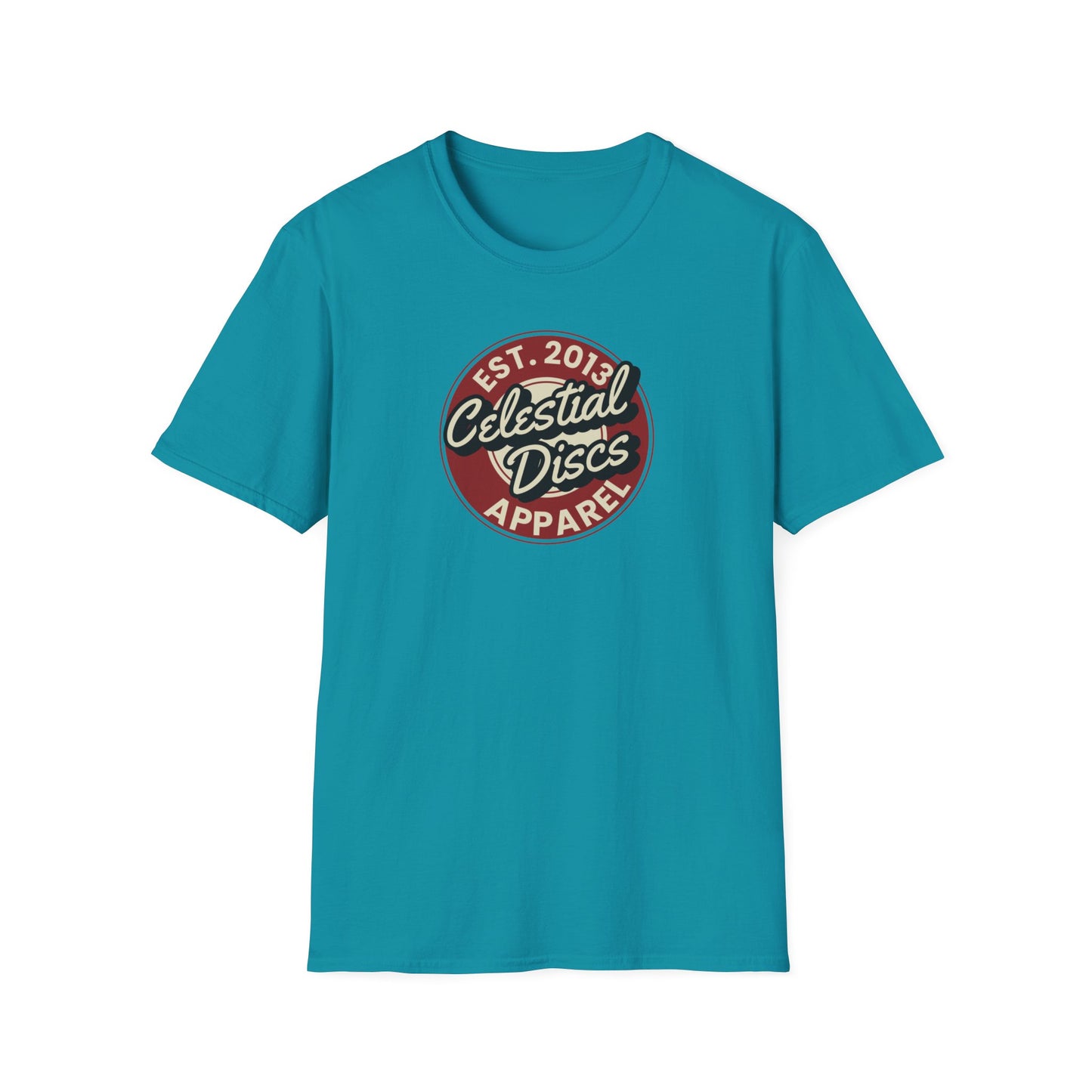 Round Apparel Logo Established 2013 Disc Golf Apparel Softstyle T-Shirt by Celestial