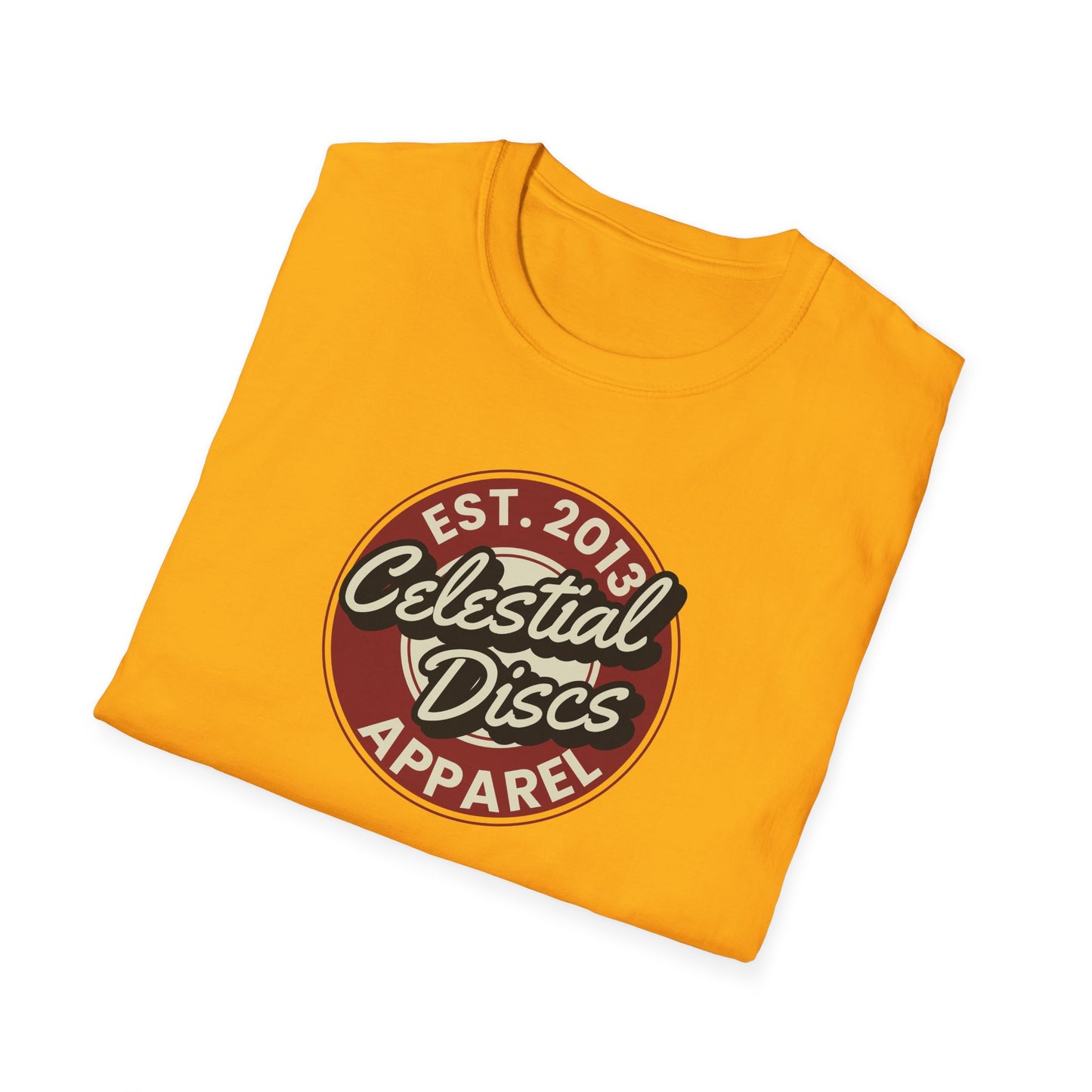 Round Apparel Logo Established 2013 Disc Golf Apparel Softstyle T-Shirt by Celestial