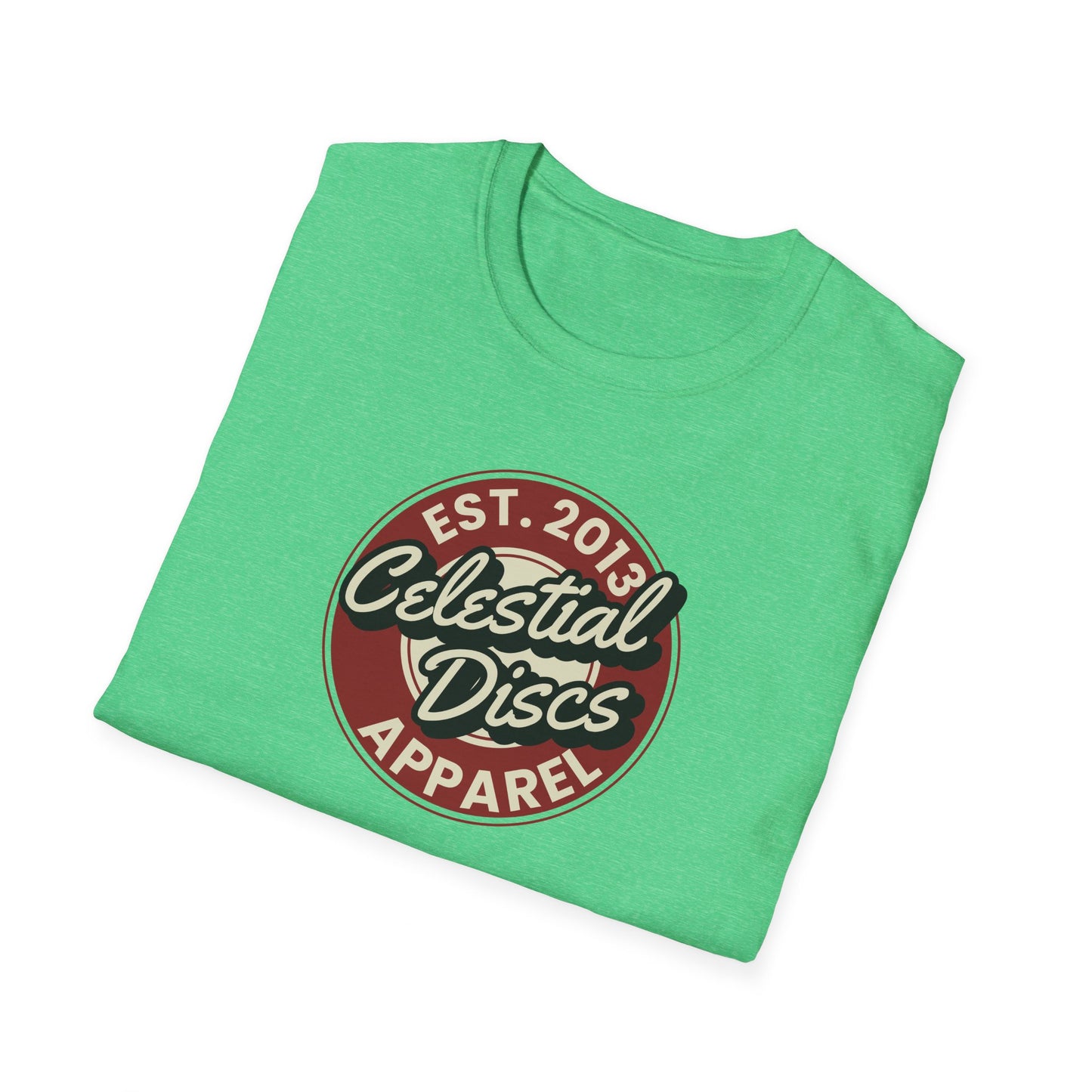 Round Apparel Logo Established 2013 Disc Golf Apparel Softstyle T-Shirt by Celestial