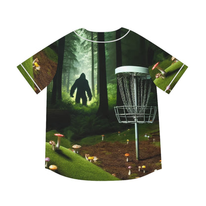 Sasquatch Forest Men's Baseball Jersey Disc Golf Apparel by Celestial Discs