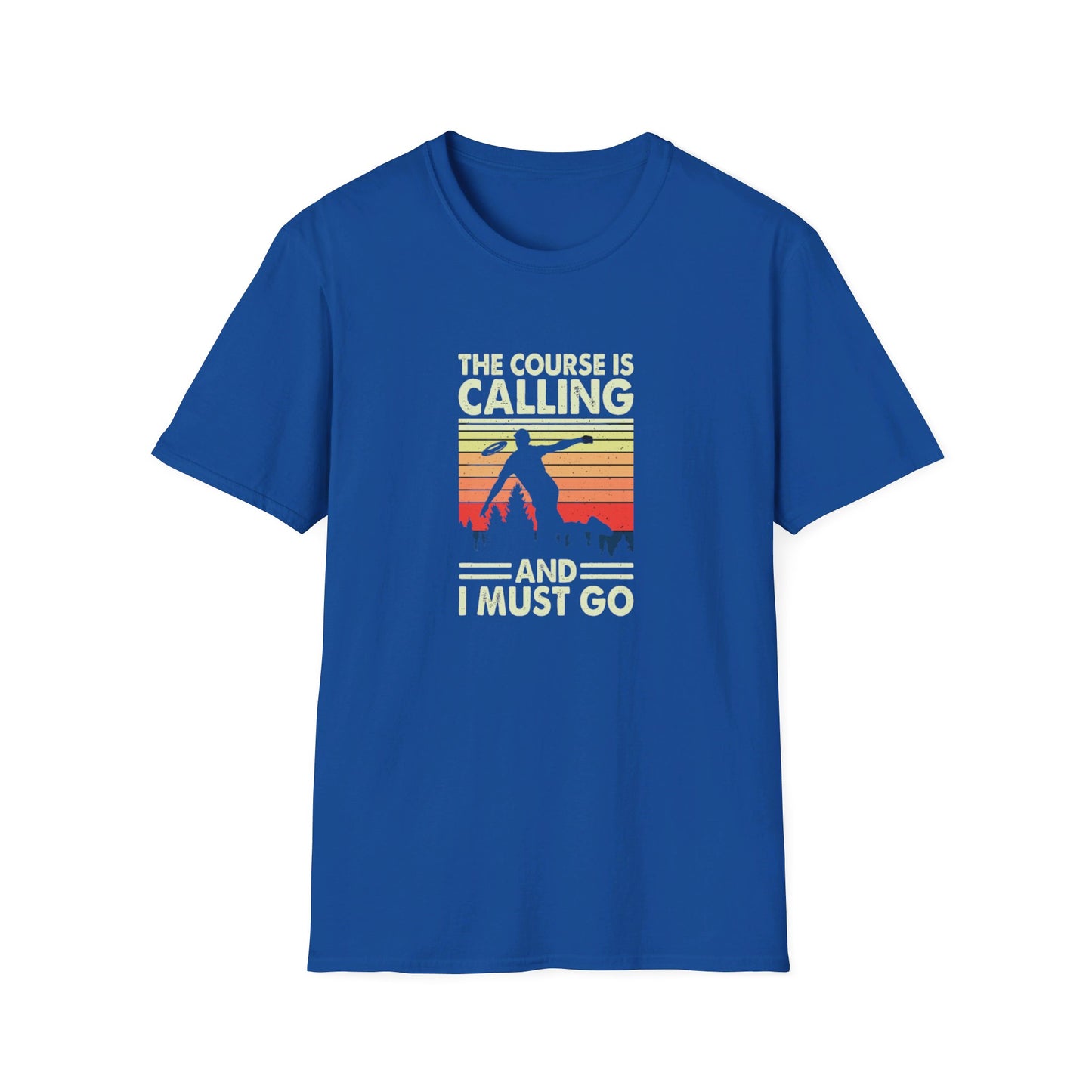 The Course is Calling... Disc Golf Apparel Softstyle T-Shirt by Celestial