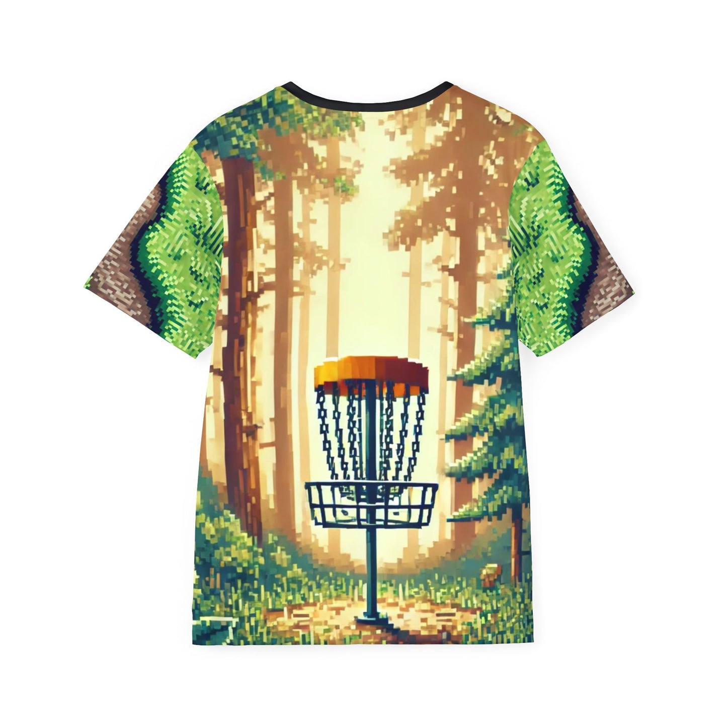 Sasquatch Pixel Art Disc Golf Apparel Men's Sports Jersey by Celestial