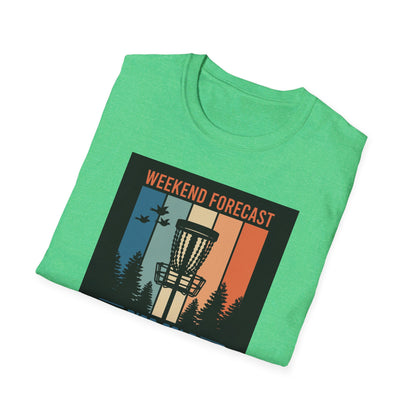 Weekend Forecast Disc Golf Apparel Softstyle T-Shirt by Celestial