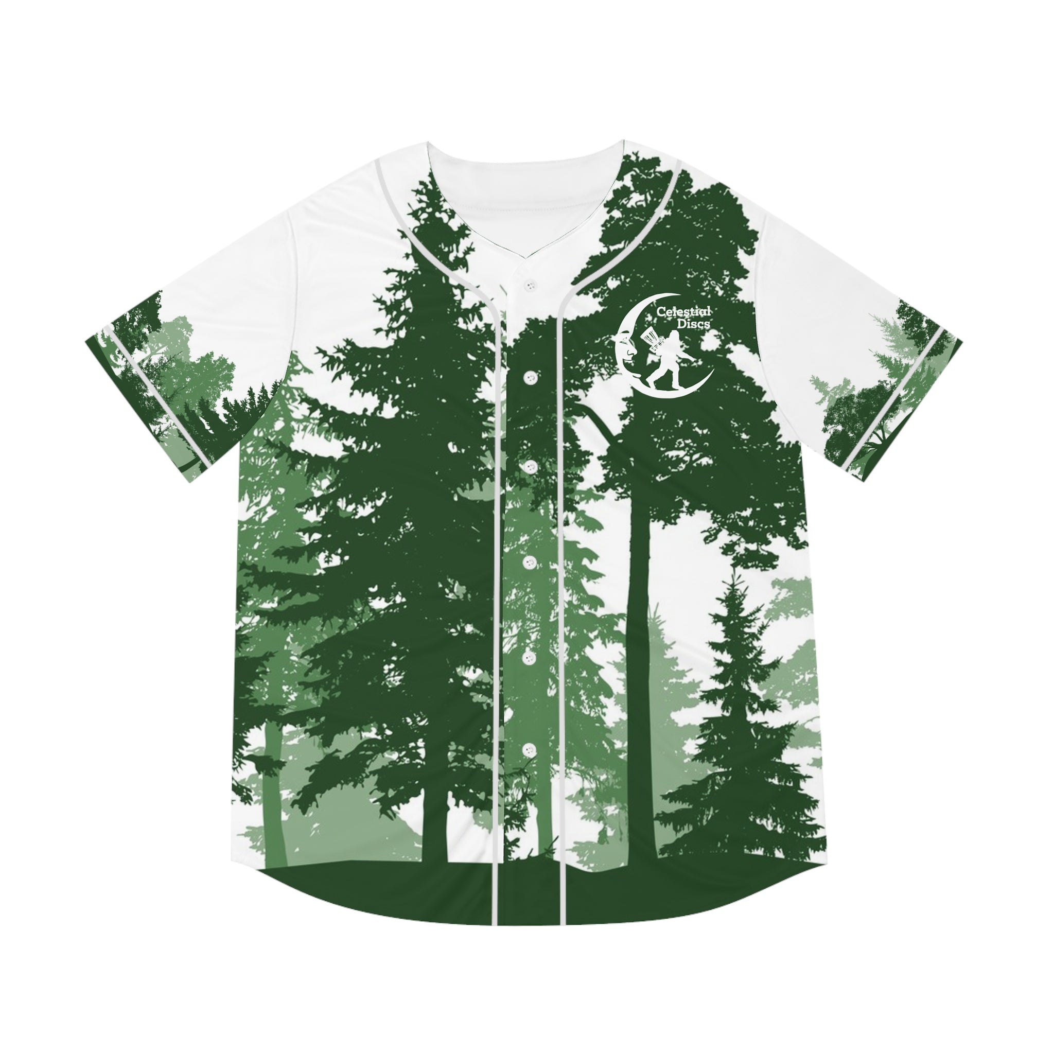 Forest Men's Baseball Jersey Disc Golf Apparel by Celestial Discs