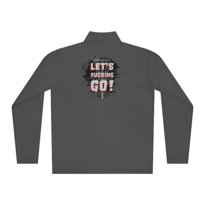 Let's F****** Go! Disc Golf Apparel by Celestial Discs Unisex Quarter-Zip Pullover