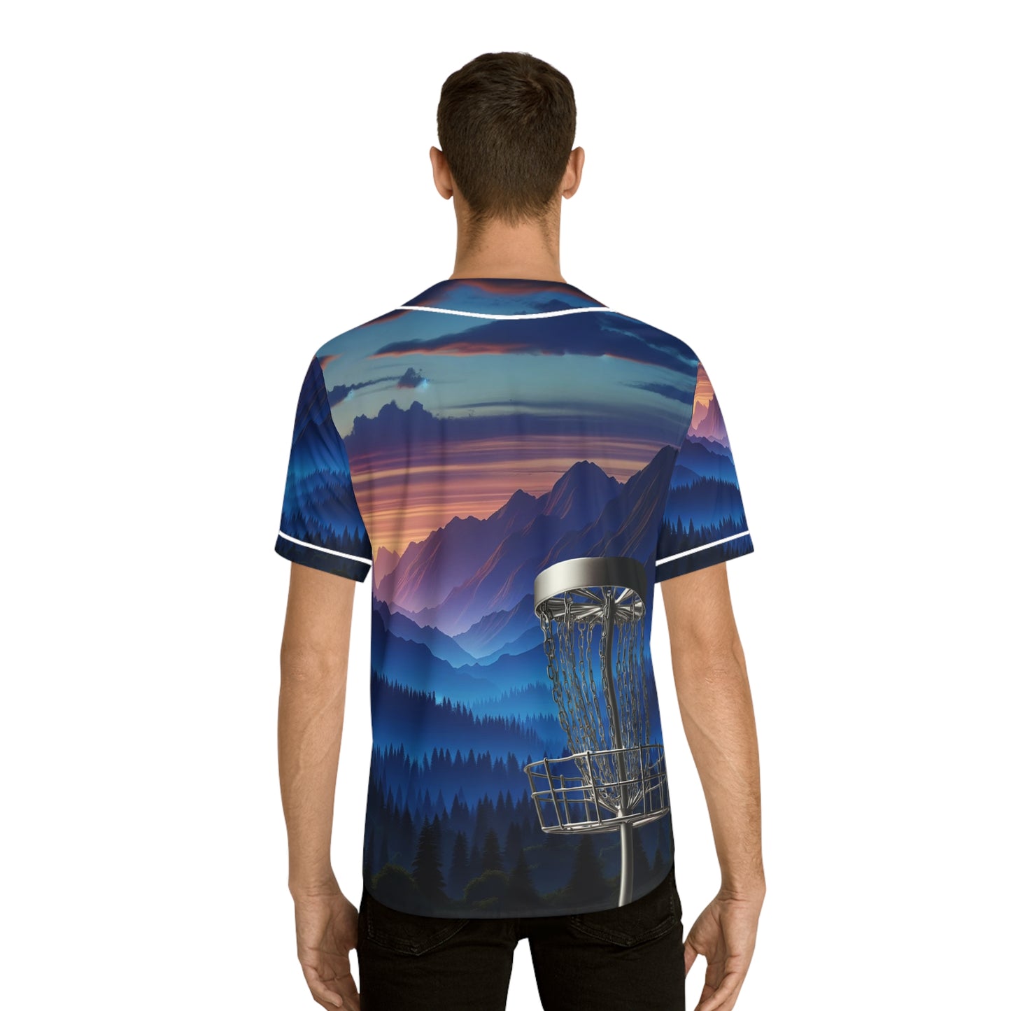 Scenic Men's Baseball Jersey Disc Golf Apparel by Celestial Discs