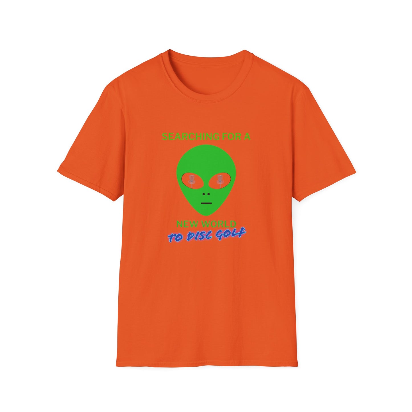 Alien New World To... Disc Golf Apparel Softstyle T-Shirt by Celestial