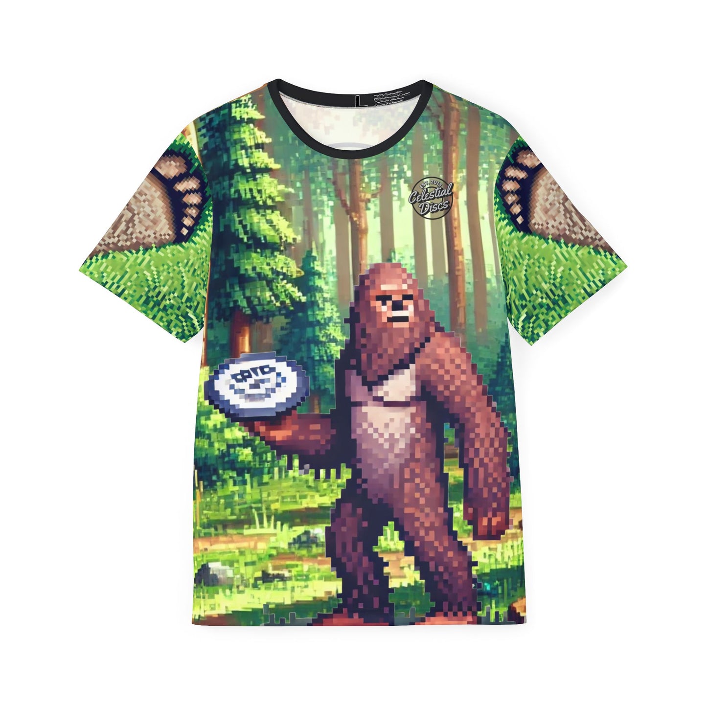 Sasquatch Pixel Art w/Redmond Logo Disc Golf Apparel Men's Sports Jersey by Celestial