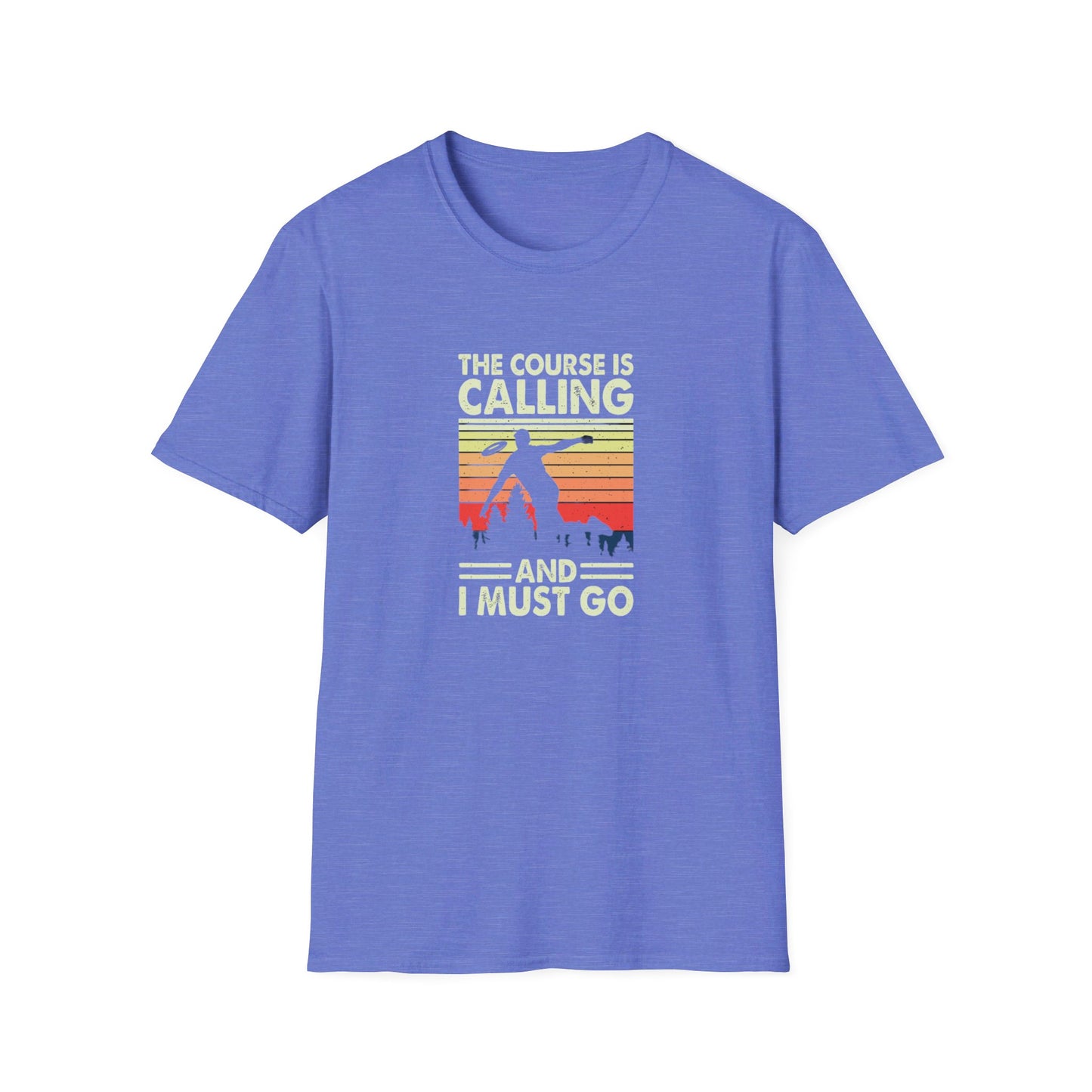 The Course is Calling... Disc Golf Apparel Softstyle T-Shirt by Celestial