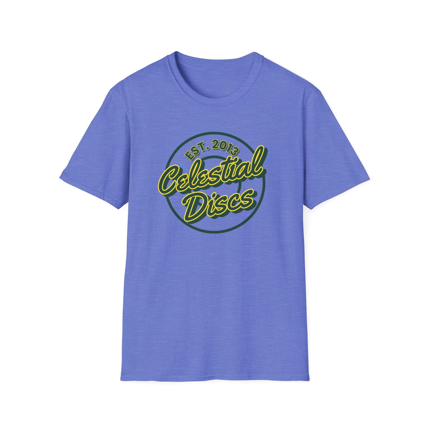 Celestial Discs Round Logo Disc Golf Apparel Softstyle T-Shirt by Celestial