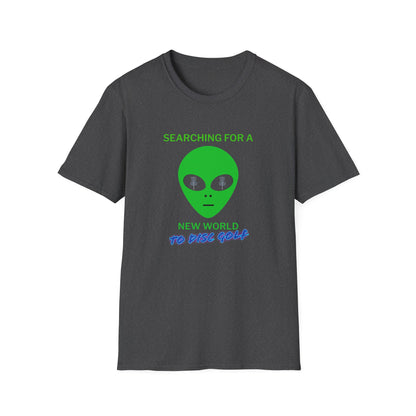 Alien New World To... Disc Golf Apparel Softstyle T-Shirt by Celestial