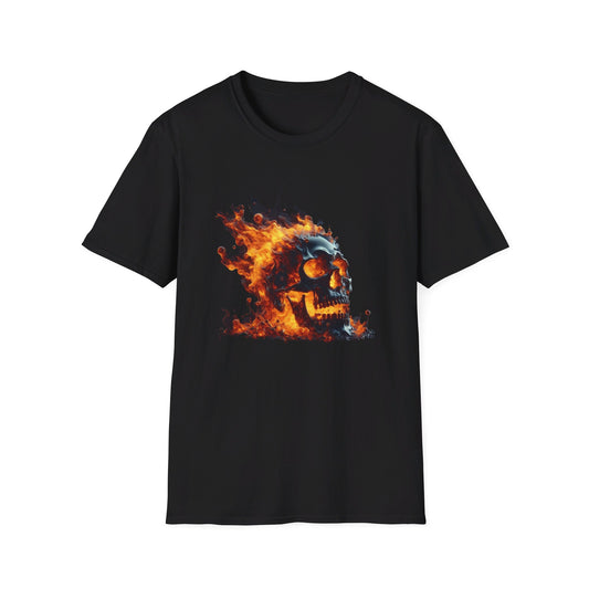 Flaming Skull Apparel Softstyle T-Shirt by Celestial