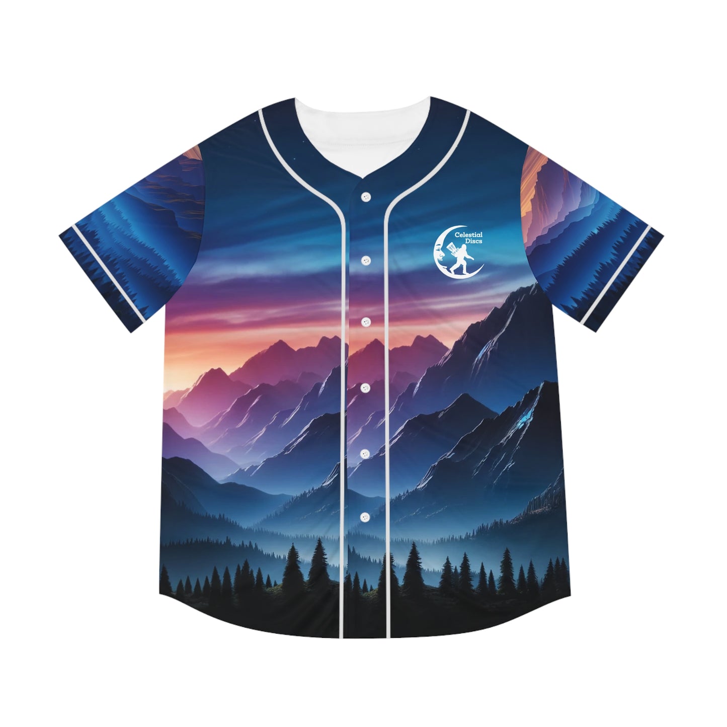 Scenic Men's Baseball Jersey Disc Golf Apparel by Celestial Discs