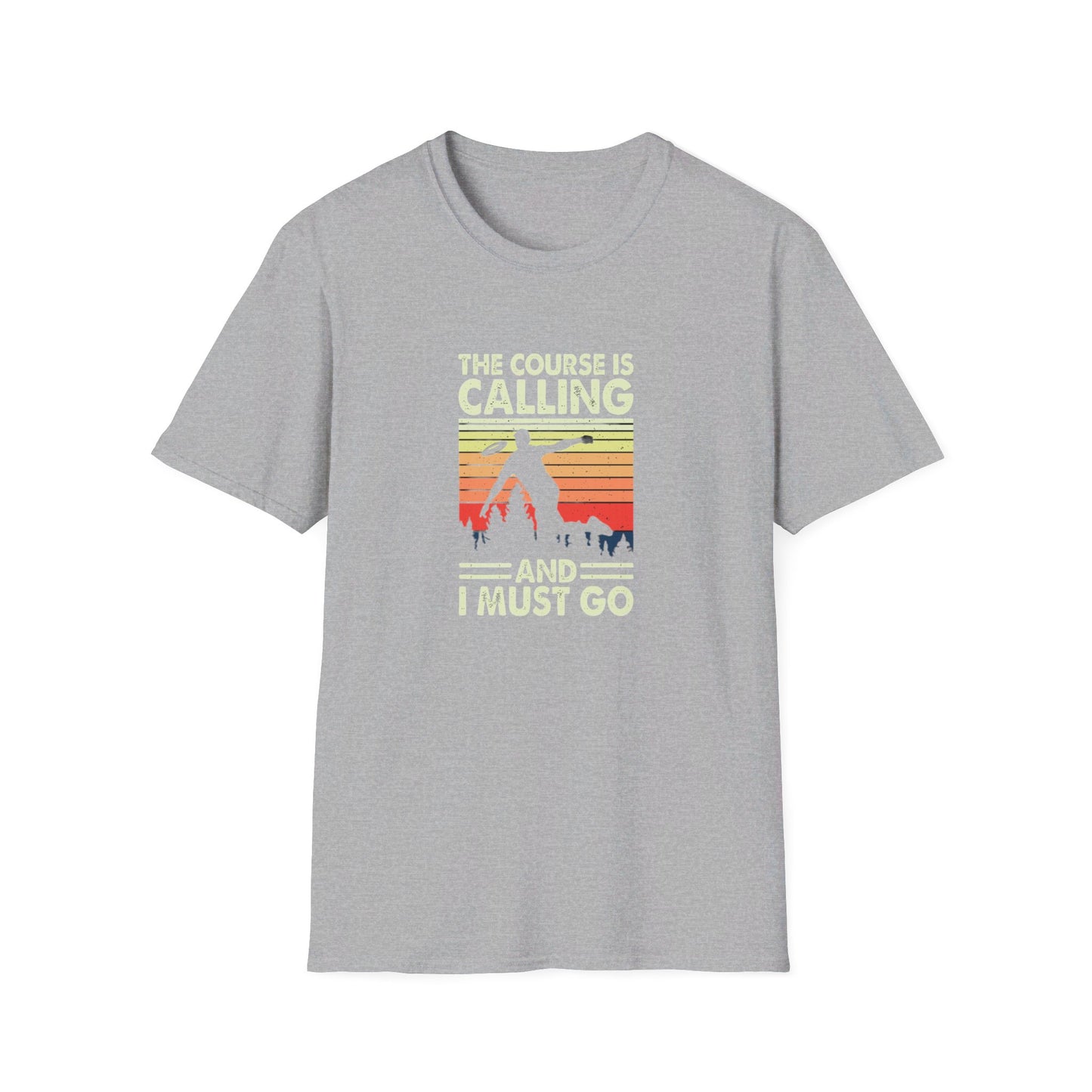 The Course is Calling... Disc Golf Apparel Softstyle T-Shirt by Celestial