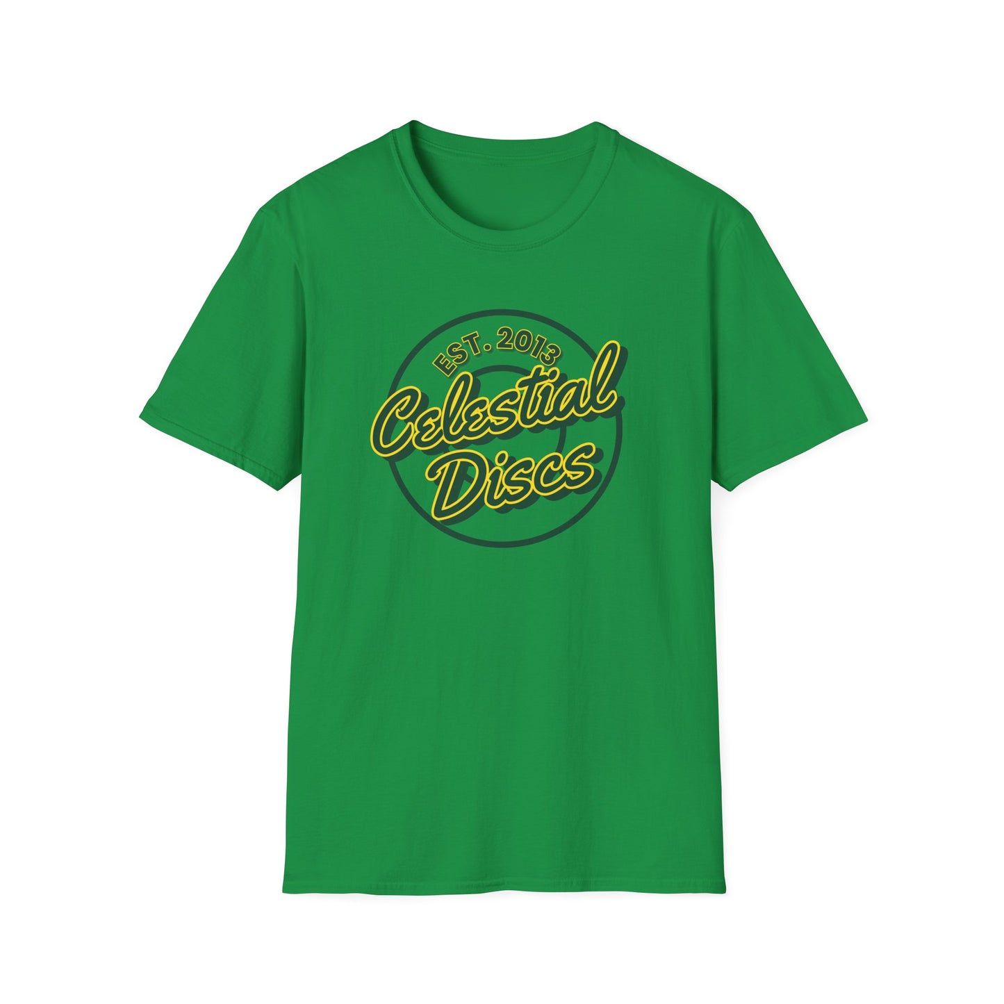 Celestial Discs Round Logo Disc Golf Apparel Softstyle T-Shirt by Celestial