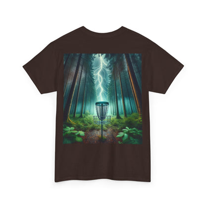 Lightning Strike Heavy Cotton Tee Disc Golf Apparel by Celestial Discs