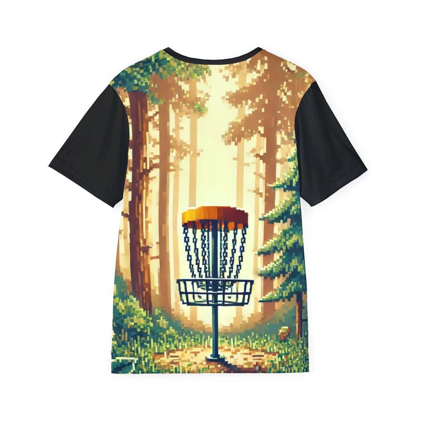 Sasquatch Pixel Art w/Black Sleeves Disc Golf Apparel Men's Sports Jersey by Celestial