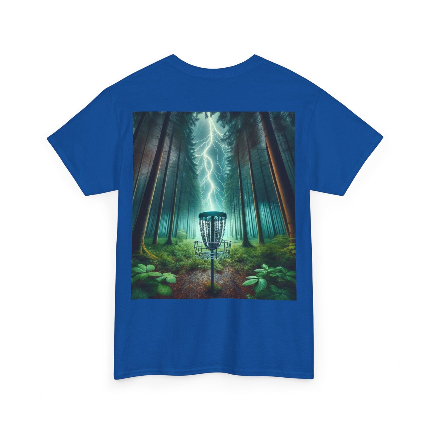 Lightning Strike Heavy Cotton Tee Disc Golf Apparel by Celestial Discs