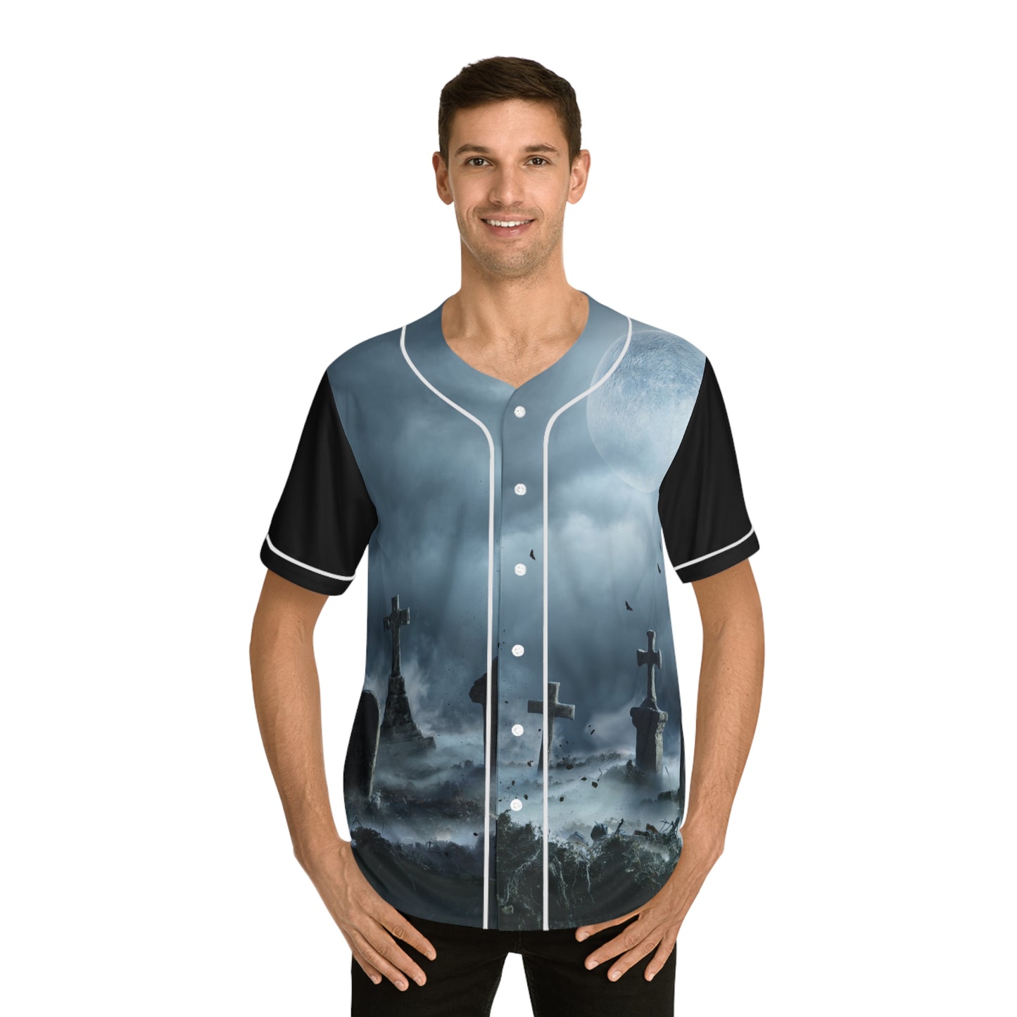 Zombie Men's Baseball Jersey Apparel by Celestial Discs