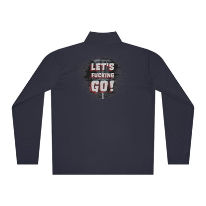 Let's F****** Go! Disc Golf Apparel by Celestial Discs Unisex Quarter-Zip Pullover