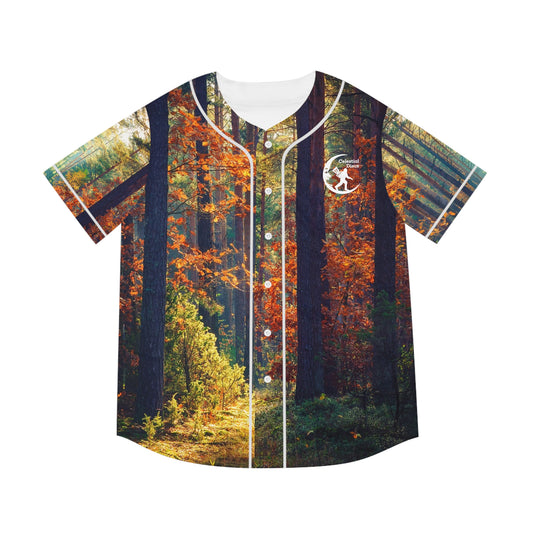 Wooded Men's Baseball Jersey Disc Golf Apparel by Celestial Discs