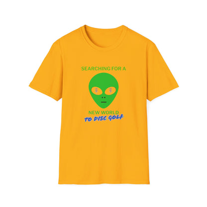 Alien New World To... Disc Golf Apparel Softstyle T-Shirt by Celestial