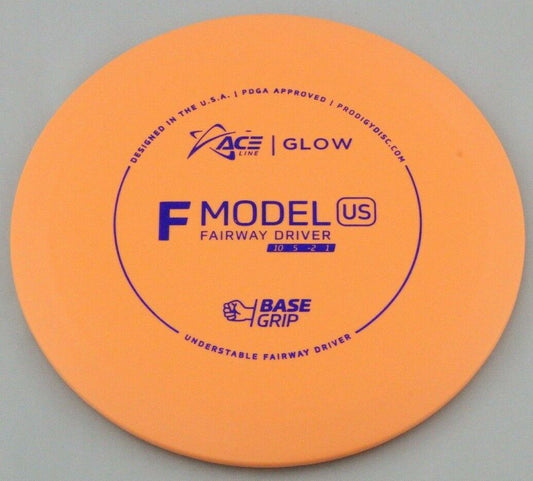 NEW BaseGrip Glow F Model US 175g Peachish Driver Prodigy Disc Golf at Celestial